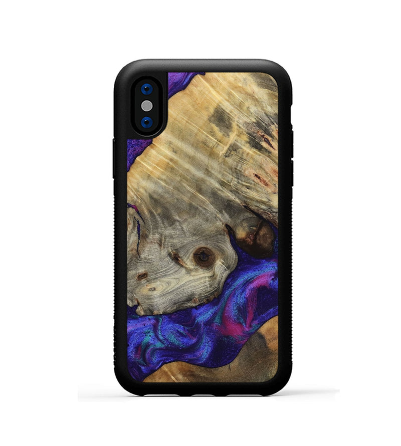 iPhone Xs Wood Phone Case - Lilly (Purple, 818469)