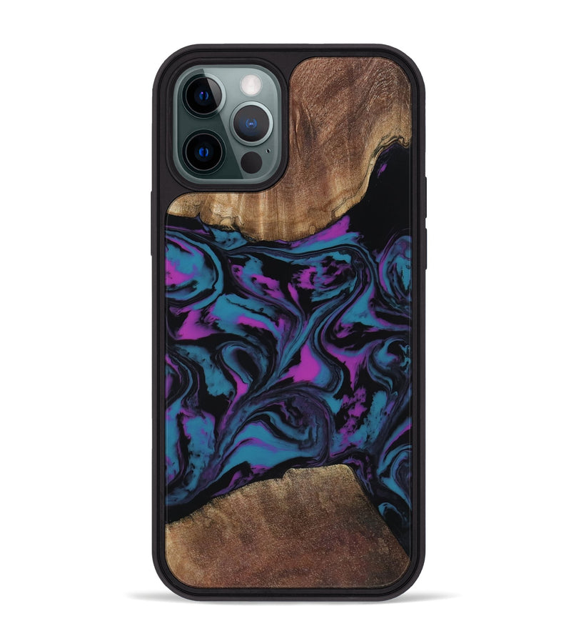 iPhone 12 Pro Max Wood Phone Case - Travis (Purple, 818470)