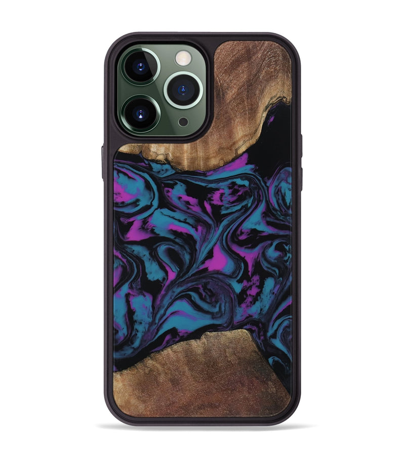 iPhone 13 Pro Max Wood Phone Case - Travis (Purple, 818470)