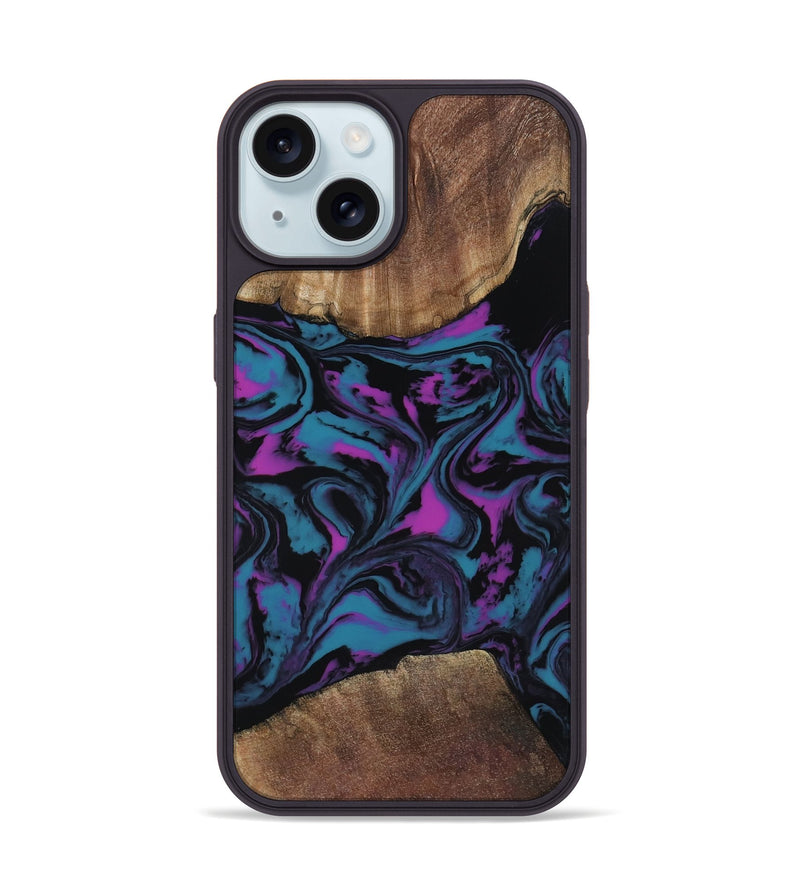 iPhone 15 Wood Phone Case - Travis (Purple, 818470)
