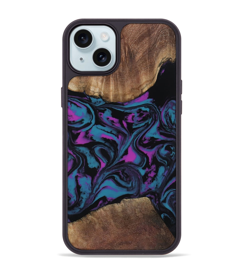 iPhone 15 Plus Wood Phone Case - Travis (Purple, 818470)
