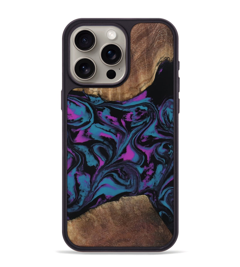 iPhone 15 Pro Max Wood Phone Case - Travis (Purple, 818470)