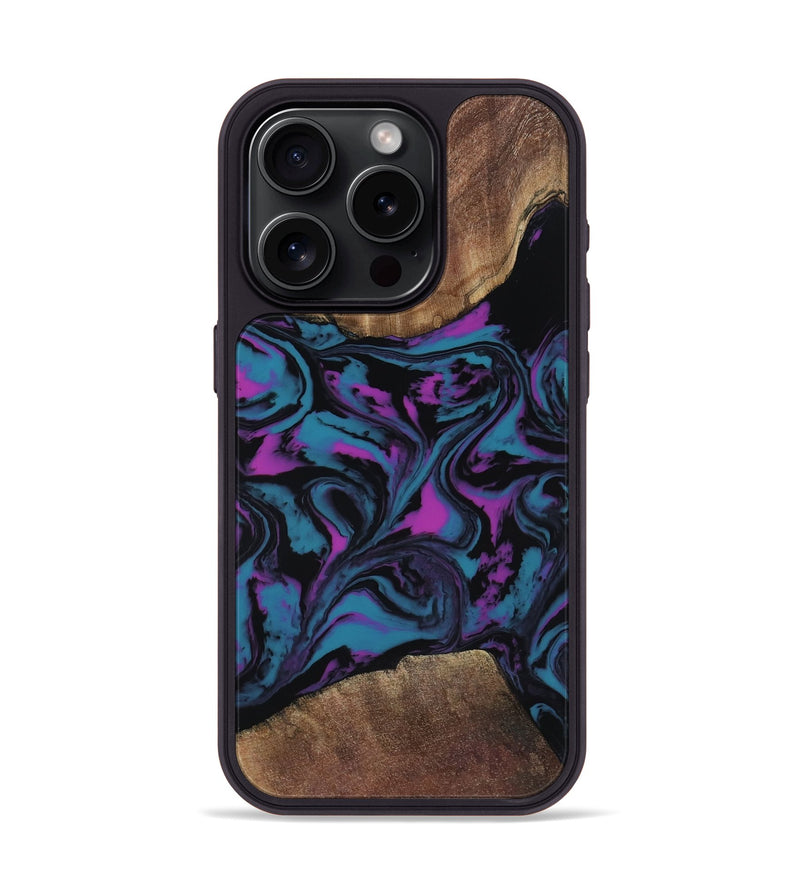 iPhone 15 Pro Wood Phone Case - Travis (Purple, 818470)