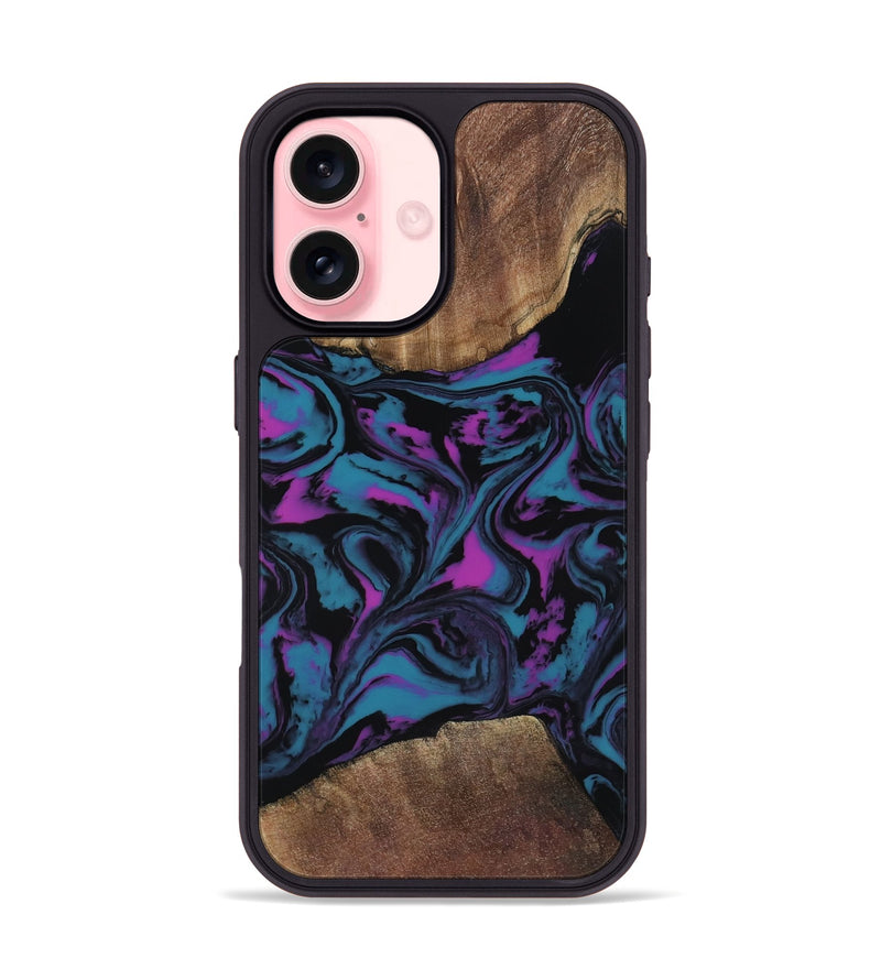 iPhone 16 Wood Phone Case - Travis (Purple, 818470)