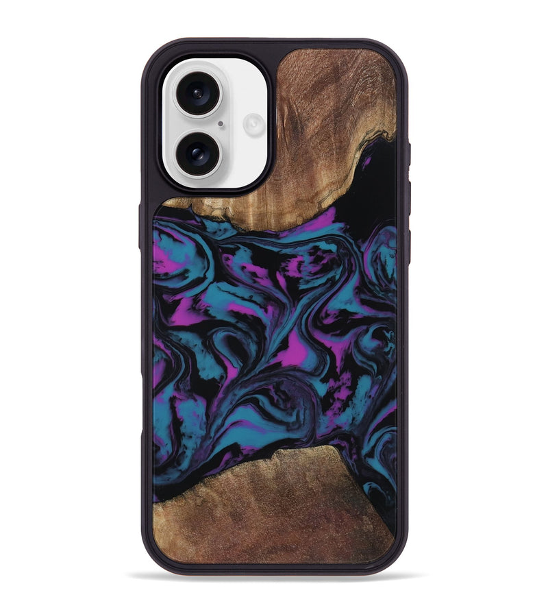 iPhone 16 Plus Wood Phone Case - Travis (Purple, 818470)