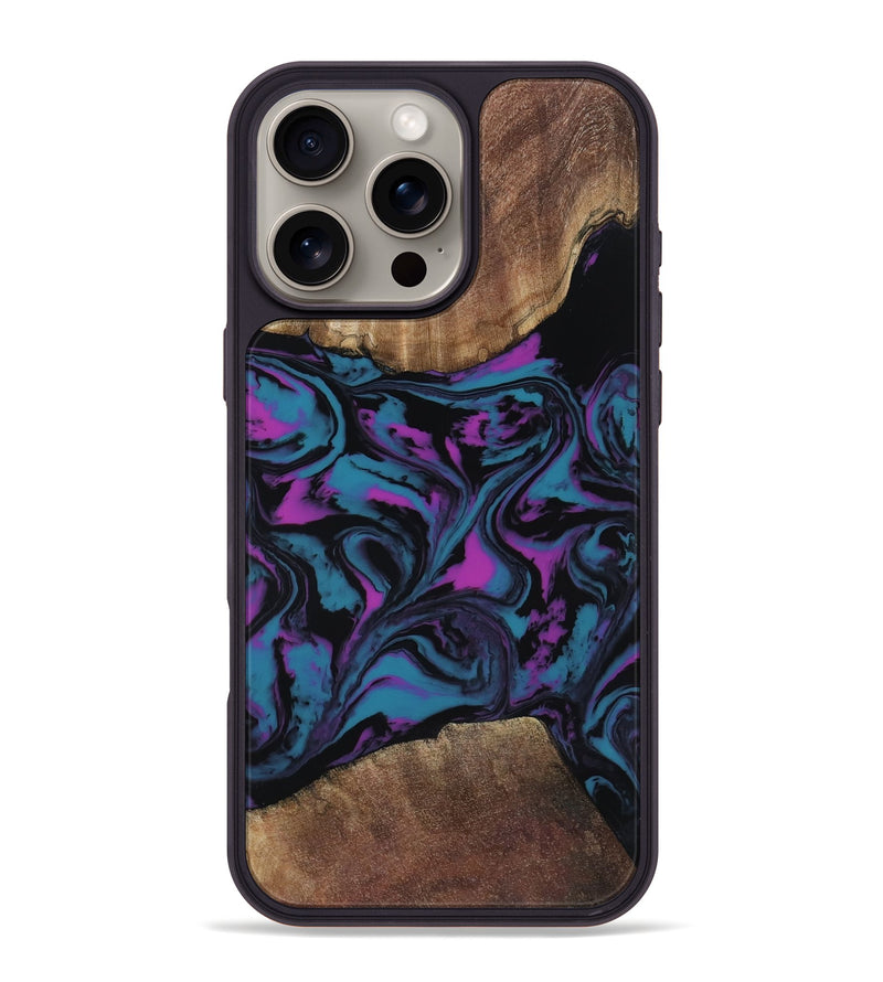 iPhone 16 Pro Max Wood Phone Case - Travis (Purple, 818470)
