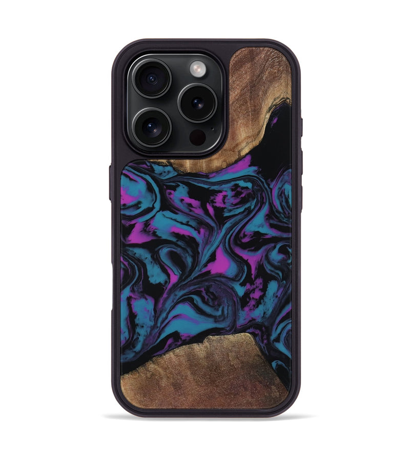 iPhone 16 Pro Wood Phone Case - Travis (Purple, 818470)