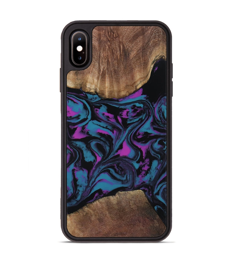 iPhone Xs Max Wood Phone Case - Travis (Purple, 818470)