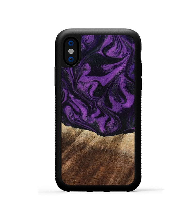 iPhone Xs Wood Phone Case - Jahmir (Purple, 818471)