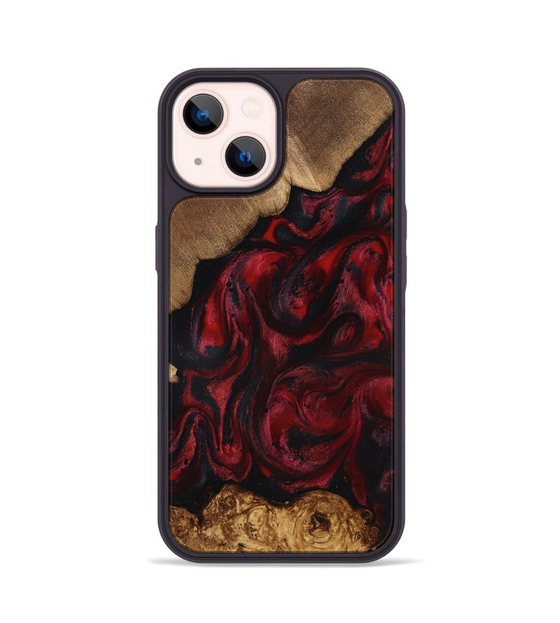 iPhone 14 Wood Phone Case - Sol (Red, 818473)