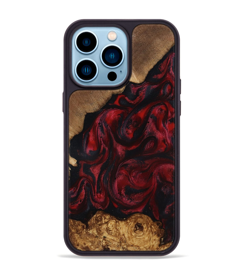 iPhone 14 Pro Max Wood Phone Case - Sol (Red, 818473)