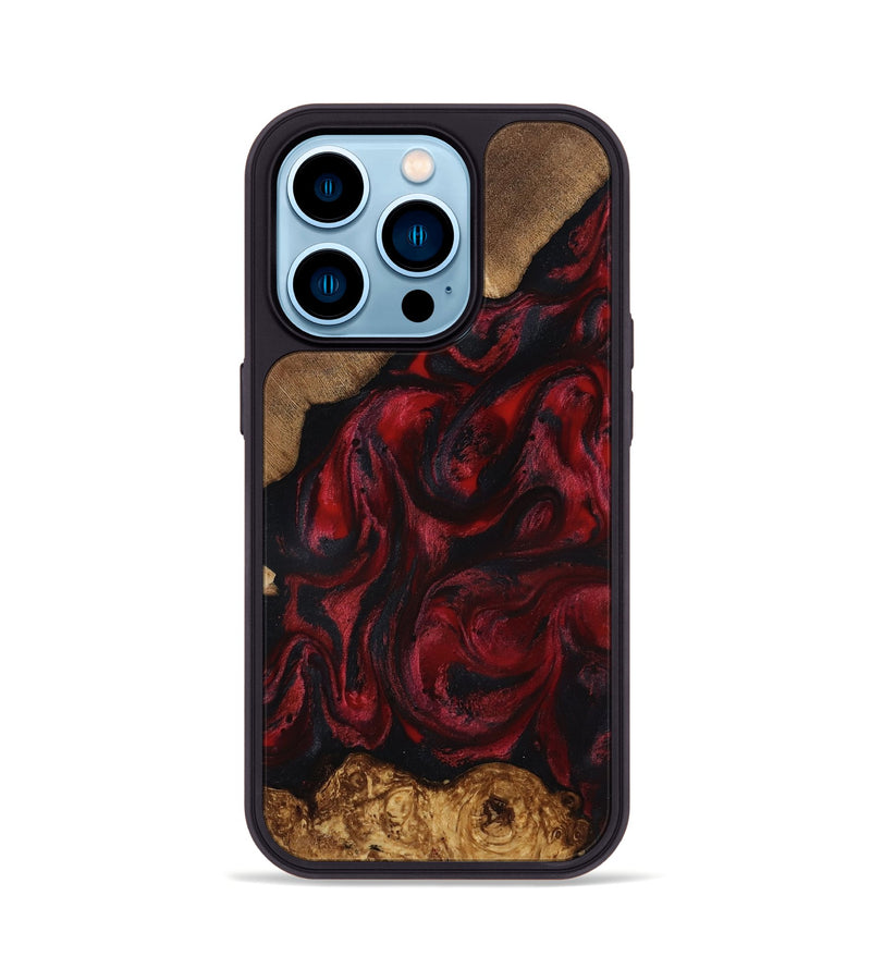 iPhone 14 Pro Wood Phone Case - Sol (Red, 818473)