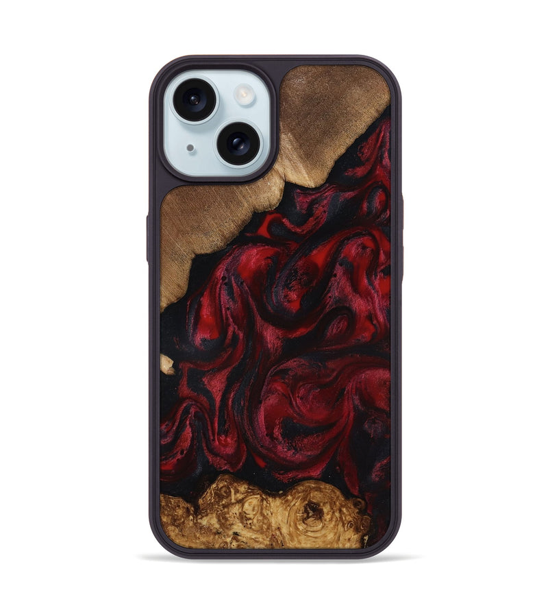 iPhone 15 Wood Phone Case - Sol (Red, 818473)