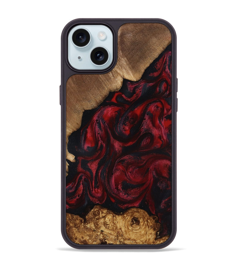 iPhone 15 Plus Wood Phone Case - Sol (Red, 818473)