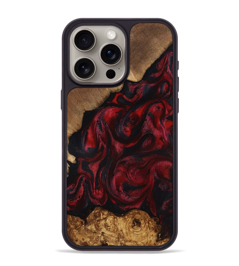 iPhone 15 Pro Max Wood Phone Case - Sol (Red, 818473)