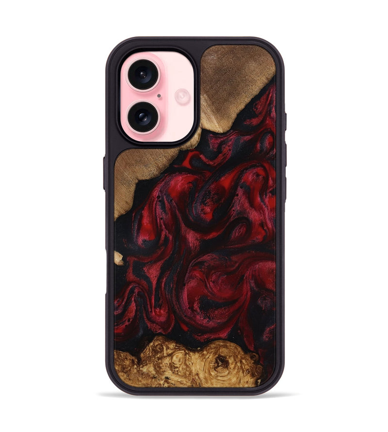 iPhone 16 Wood Phone Case - Sol (Red, 818473)
