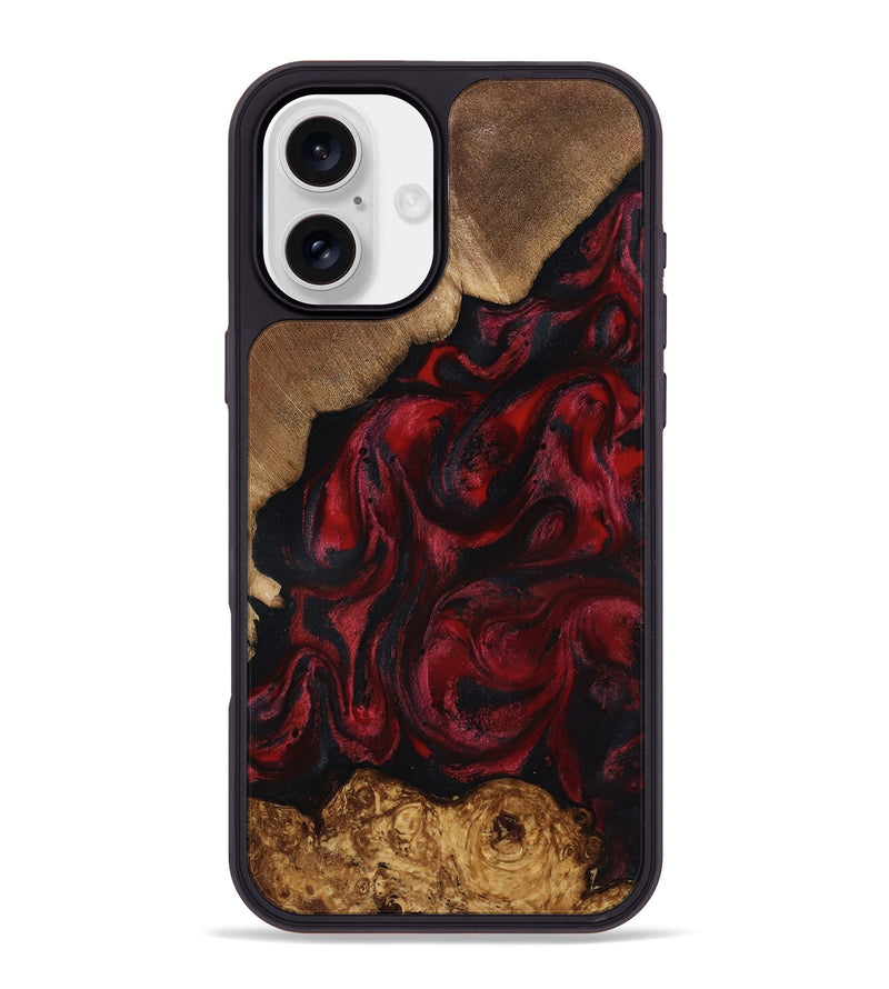 iPhone 16 Plus Wood Phone Case - Sol (Red, 818473)