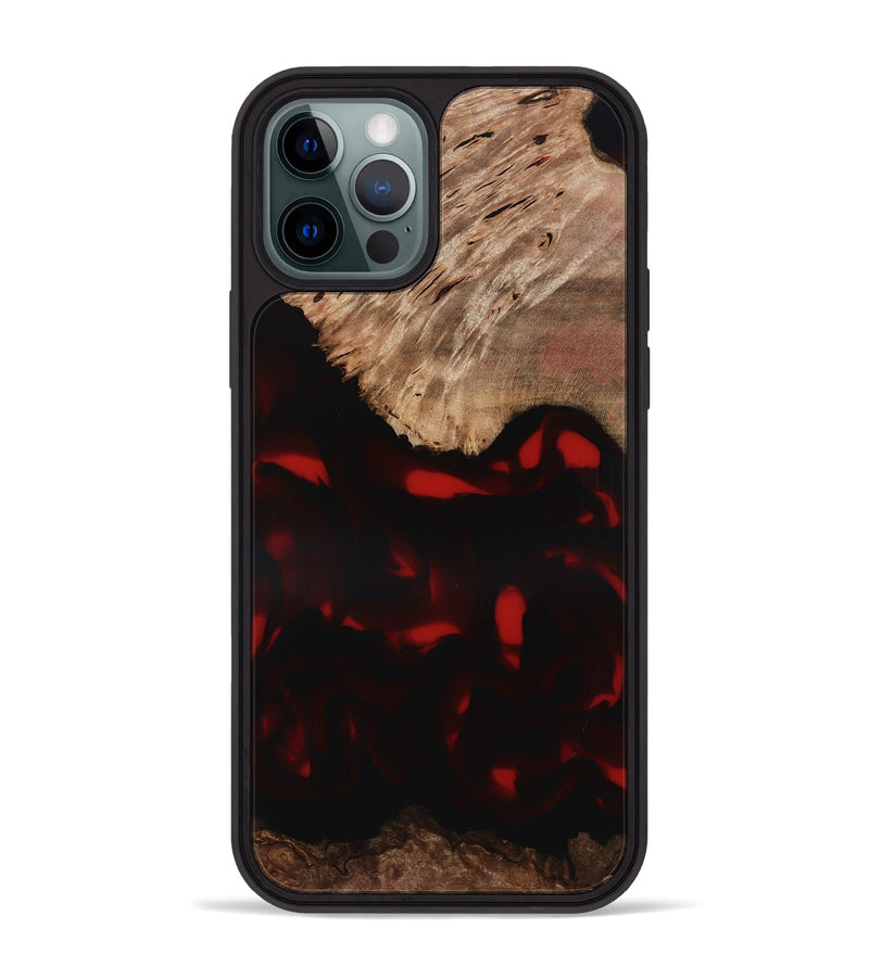 iPhone 12 Pro Max Wood Phone Case - Brea (Red, 818474)