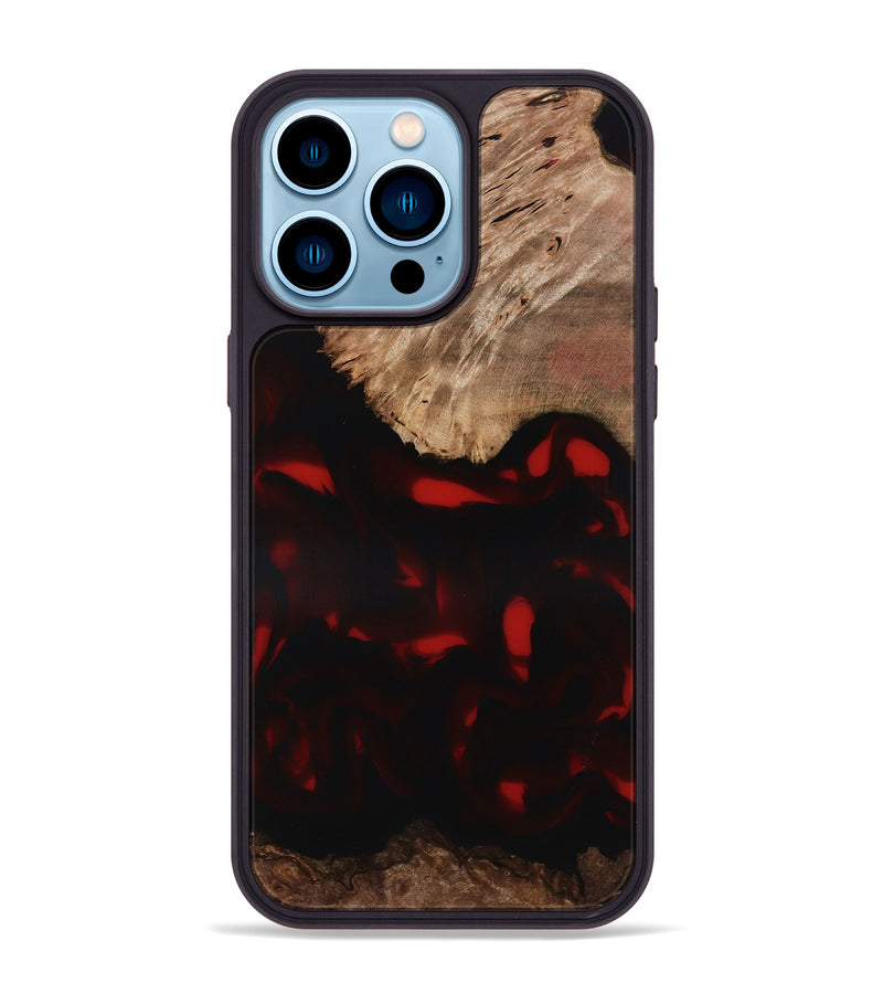 iPhone 14 Pro Max Wood Phone Case - Brea (Red, 818474)