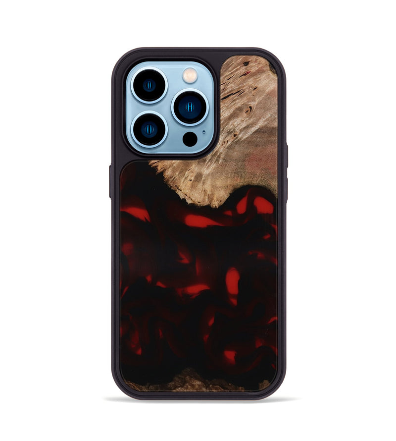 iPhone 14 Pro Wood Phone Case - Brea (Red, 818474)