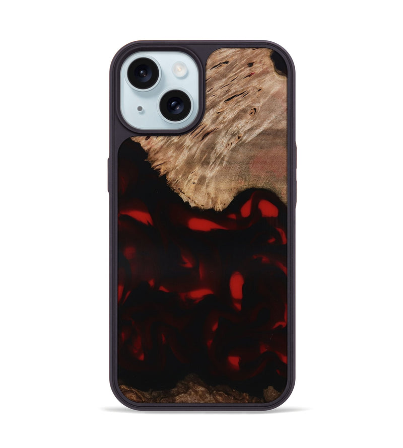 iPhone 15 Wood Phone Case - Brea (Red, 818474)