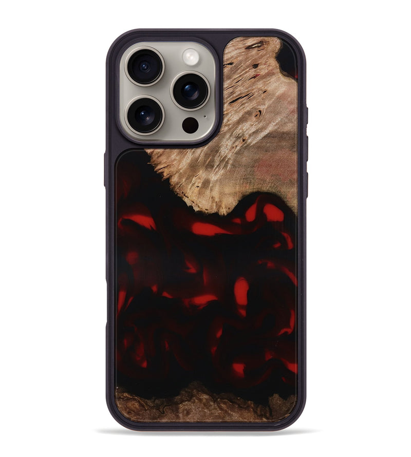 iPhone 16 Pro Max Wood Phone Case - Brea (Red, 818474)