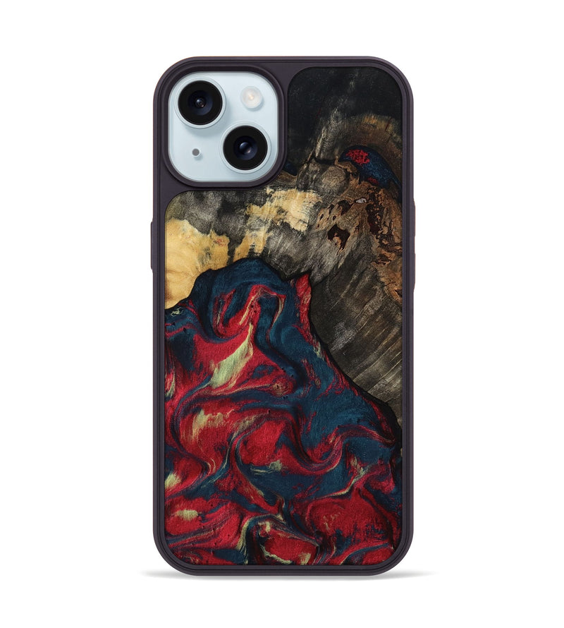 iPhone 15 Wood Phone Case - Margery (Red, 818475)