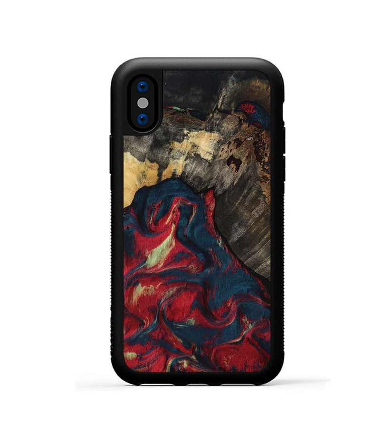 iPhone Xs Wood Phone Case - Margery (Red, 818475)