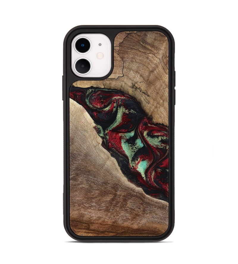 iPhone 11 Wood Phone Case - Michell (Red, 818476)
