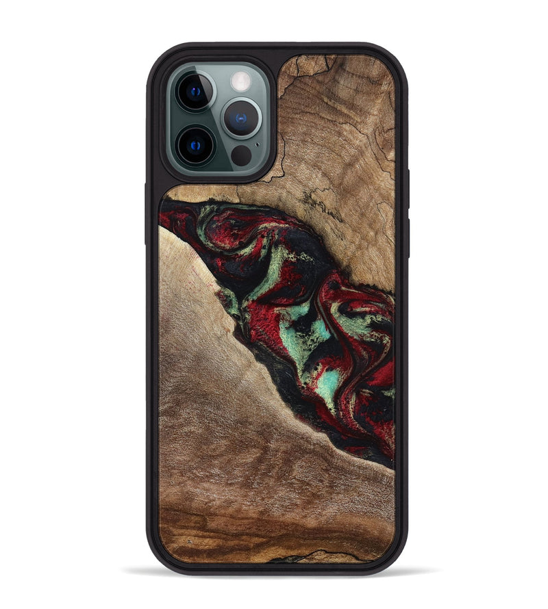 iPhone 12 Pro Max Wood Phone Case - Michell (Red, 818476)