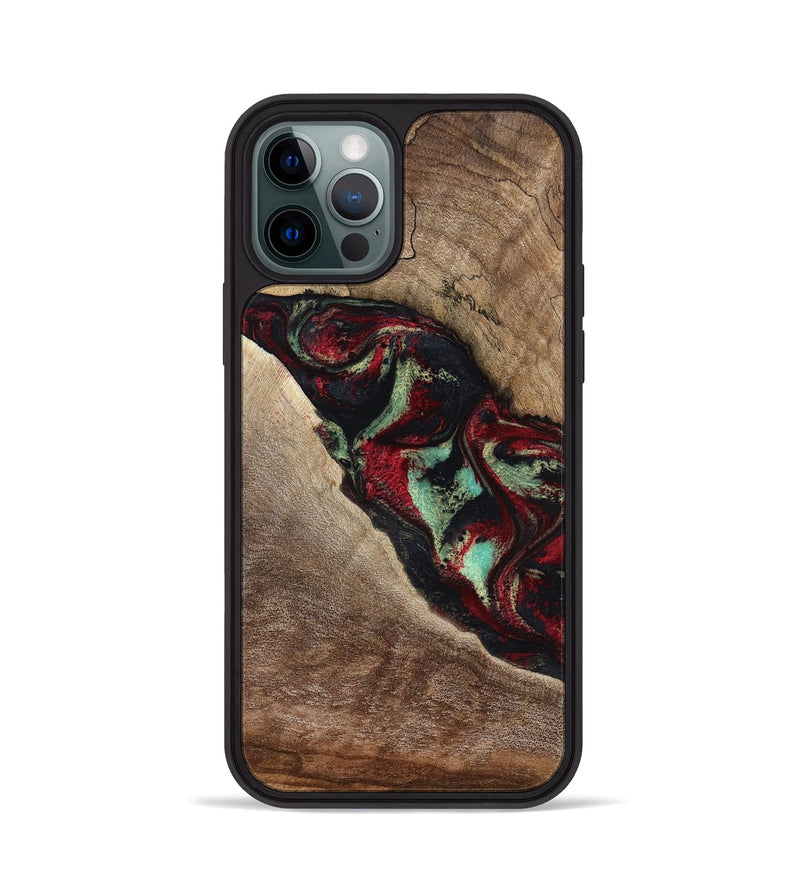 iPhone 12 Pro Wood Phone Case - Michell (Red, 818476)