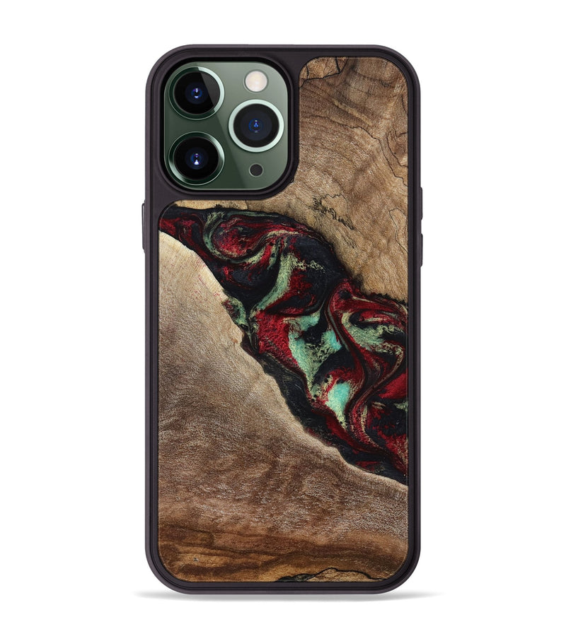 iPhone 13 Pro Max Wood Phone Case - Michell (Red, 818476)