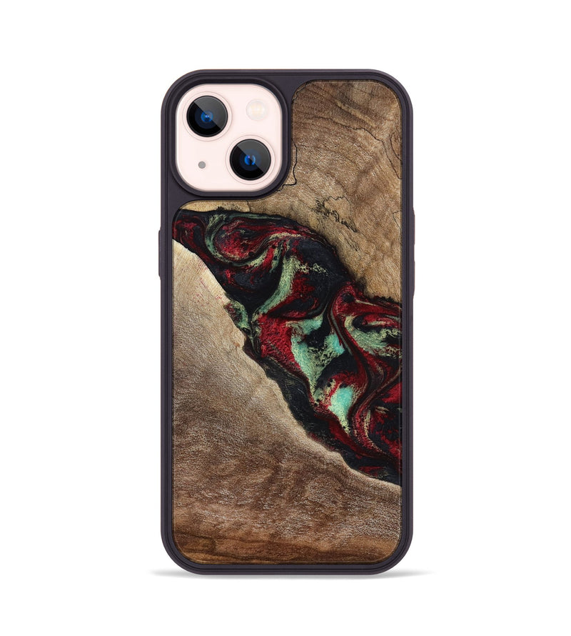 iPhone 14 Wood Phone Case - Michell (Red, 818476)