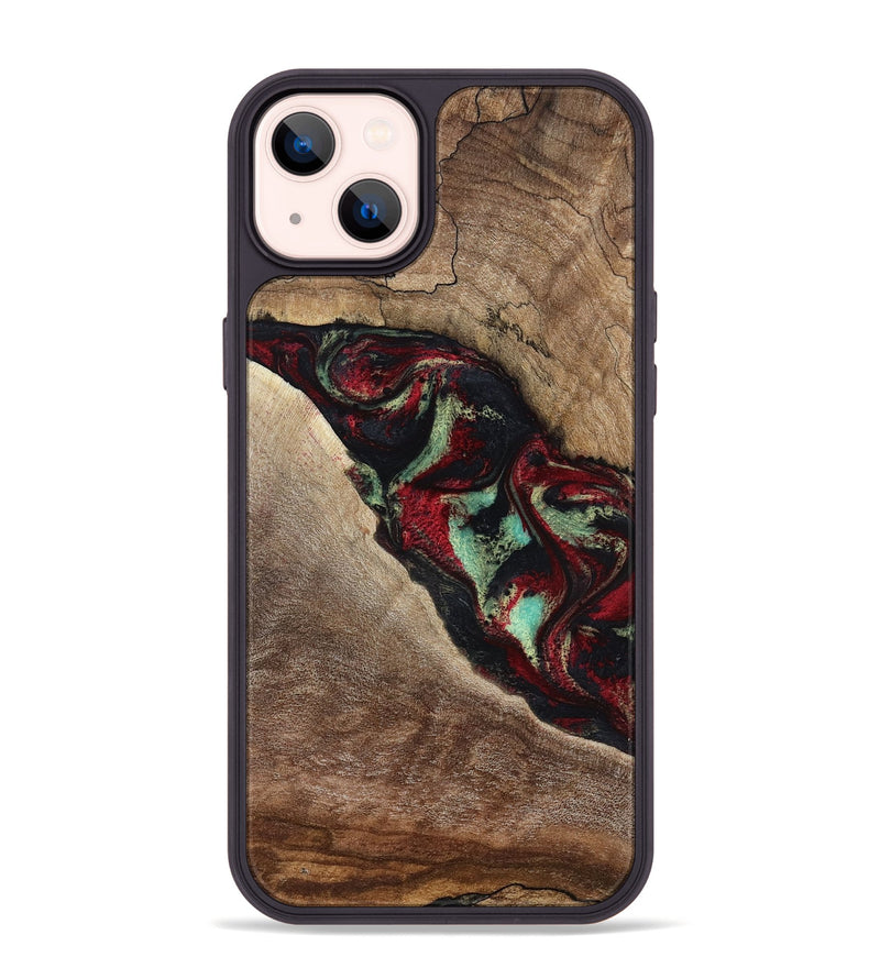 iPhone 14 Plus Wood Phone Case - Michell (Red, 818476)