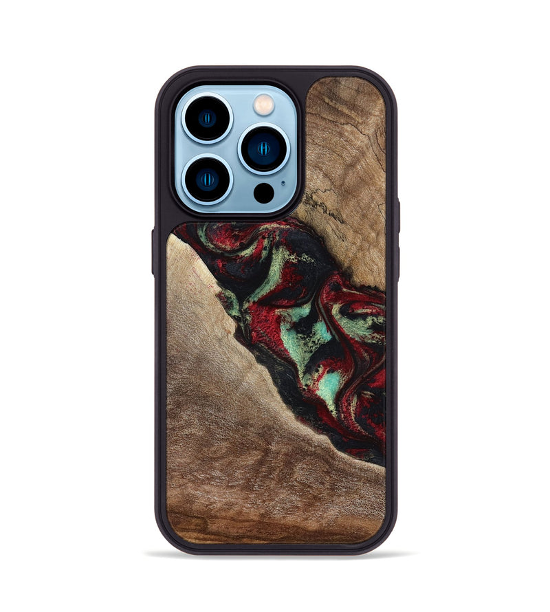 iPhone 14 Pro Wood Phone Case - Michell (Red, 818476)