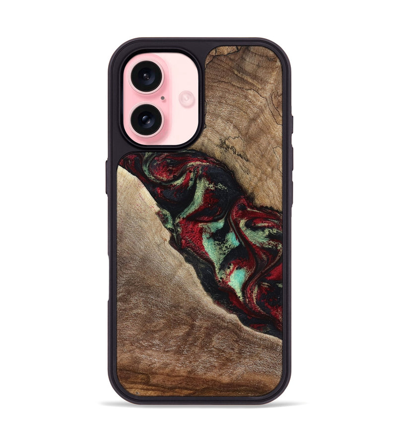 iPhone 16 Wood Phone Case - Michell (Red, 818476)