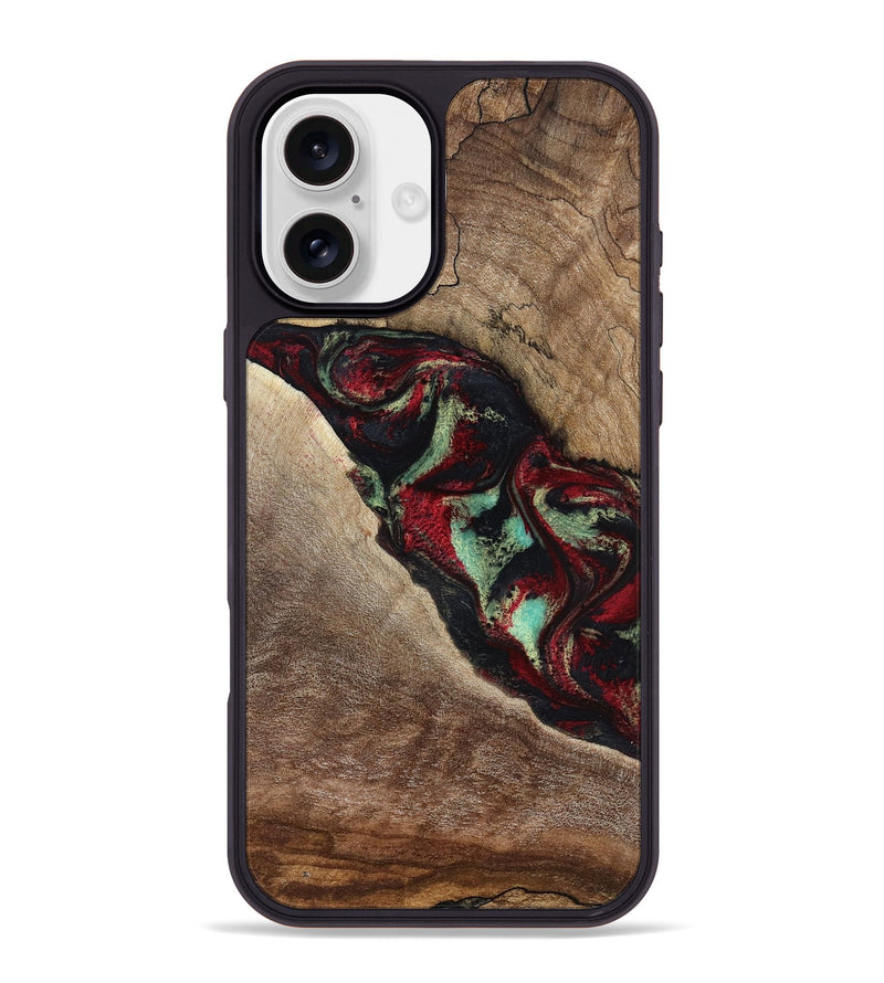 iPhone 16 Plus Wood Phone Case - Michell (Red, 818476)