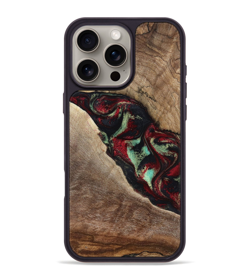 iPhone 16 Pro Max Wood Phone Case - Michell (Red, 818476)