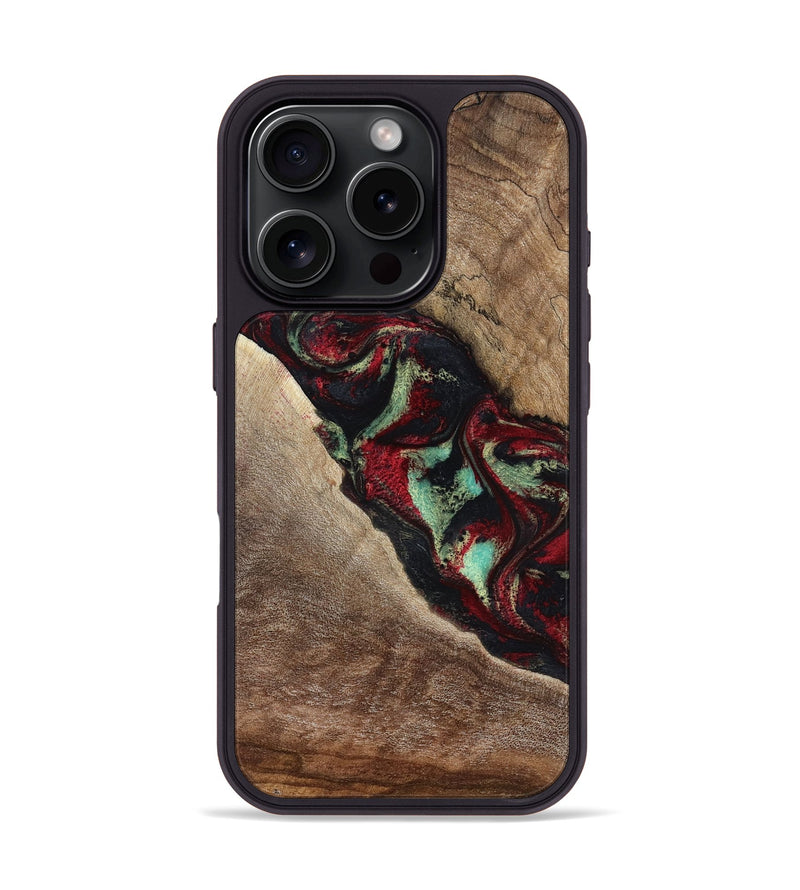 iPhone 16 Pro Wood Phone Case - Michell (Red, 818476)