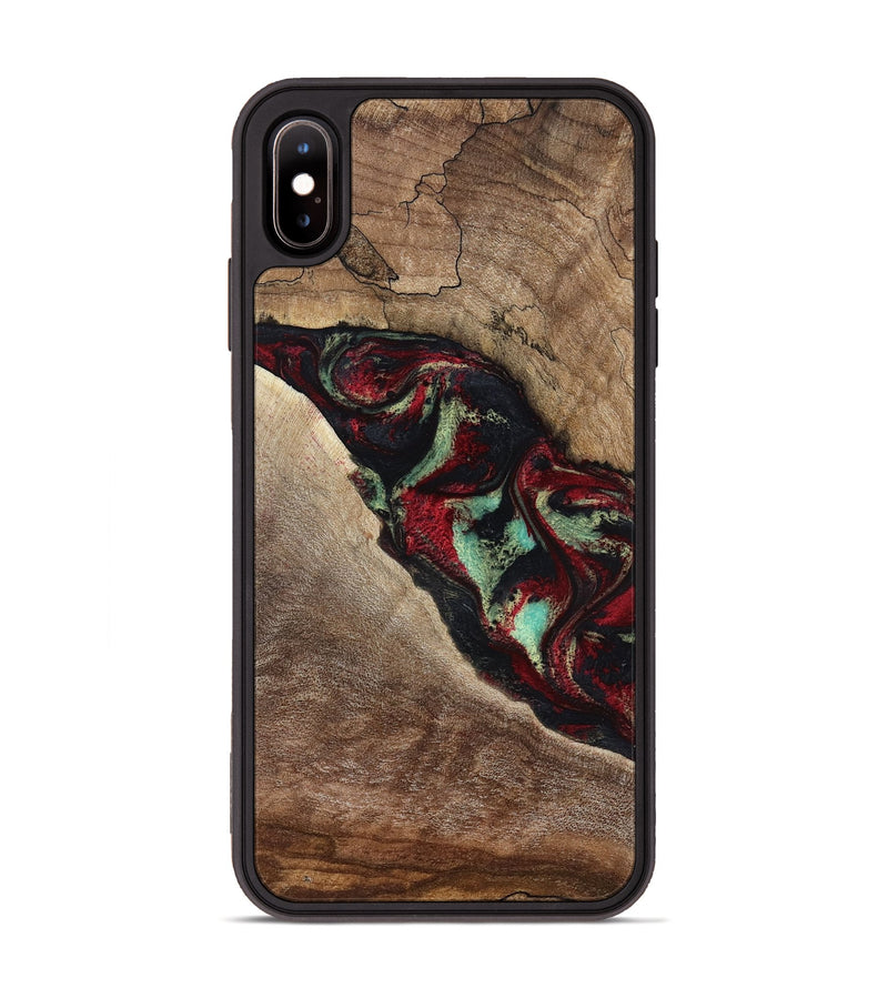 iPhone Xs Max Wood Phone Case - Michell (Red, 818476)