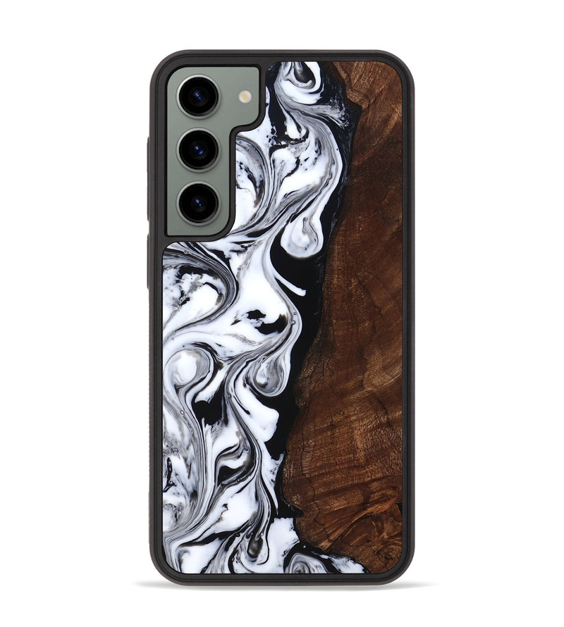 Galaxy S23 Plus Wood Phone Case - Blair (Black & White, 818477)