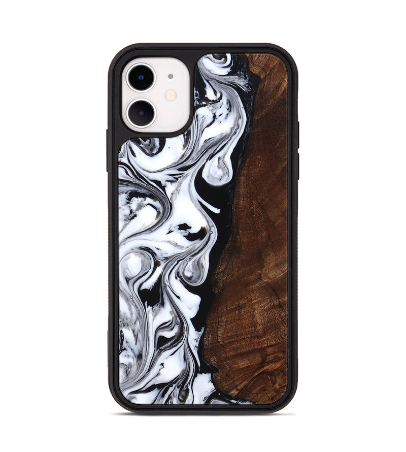 iPhone 11 Wood Phone Case - Blair (Black & White, 818477)