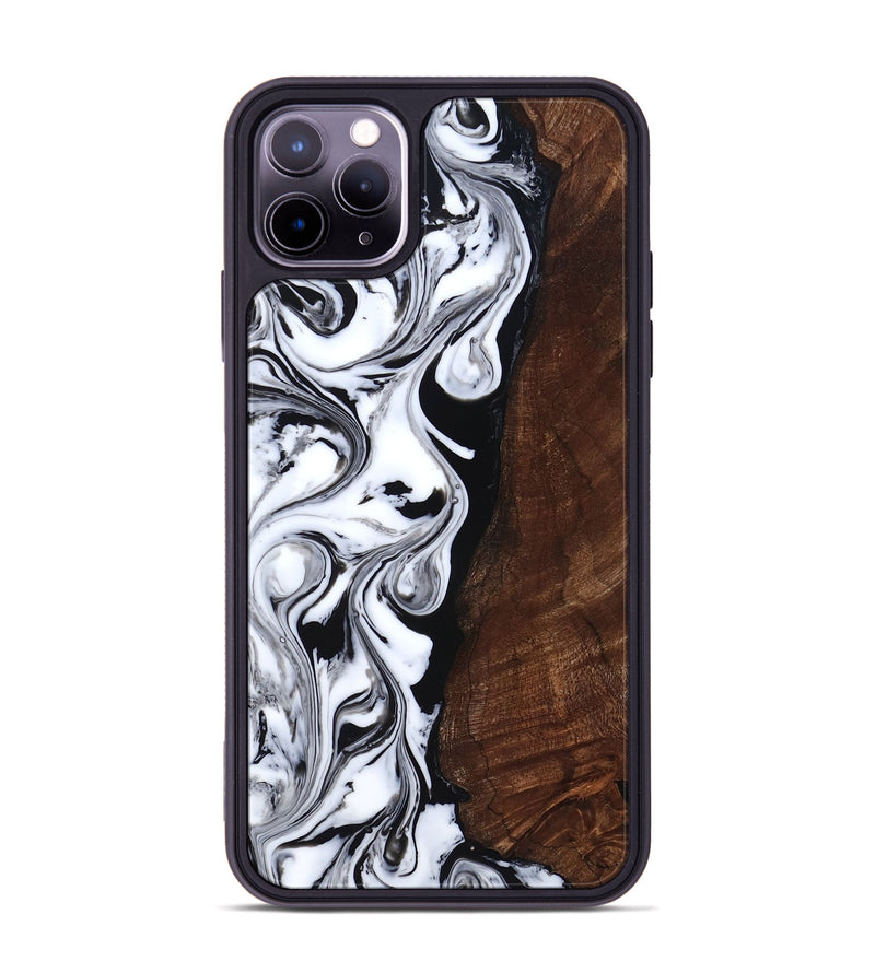 iPhone 11 Pro Max Wood Phone Case - Blair (Black & White, 818477)
