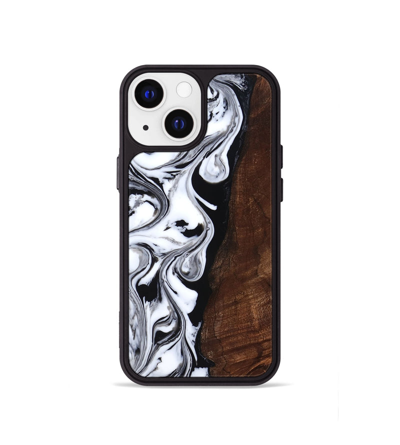 iPhone 13 mini Wood Phone Case - Blair (Black & White, 818477)