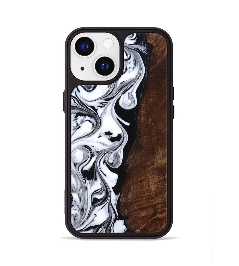 iPhone 13 Wood Phone Case - Blair (Black & White, 818477)