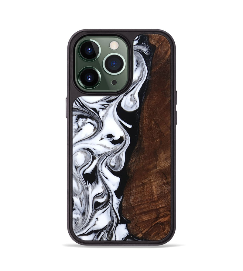 iPhone 13 Pro Wood Phone Case - Blair (Black & White, 818477)