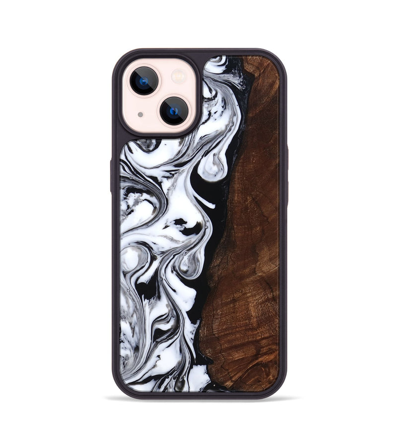 iPhone 14 Wood Phone Case - Blair (Black & White, 818477)