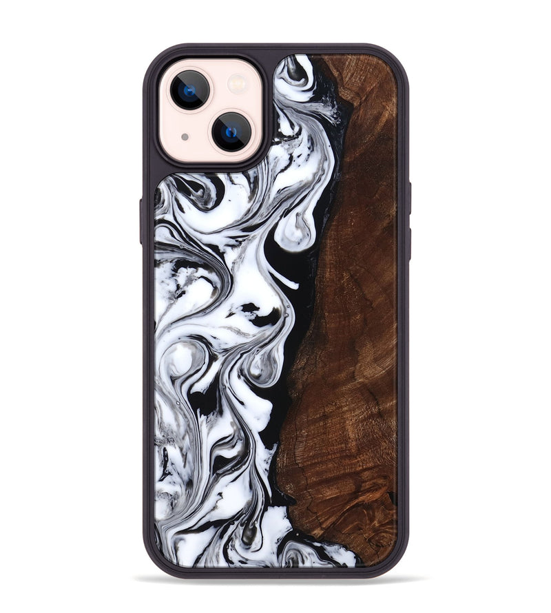 iPhone 14 Plus Wood Phone Case - Blair (Black & White, 818477)