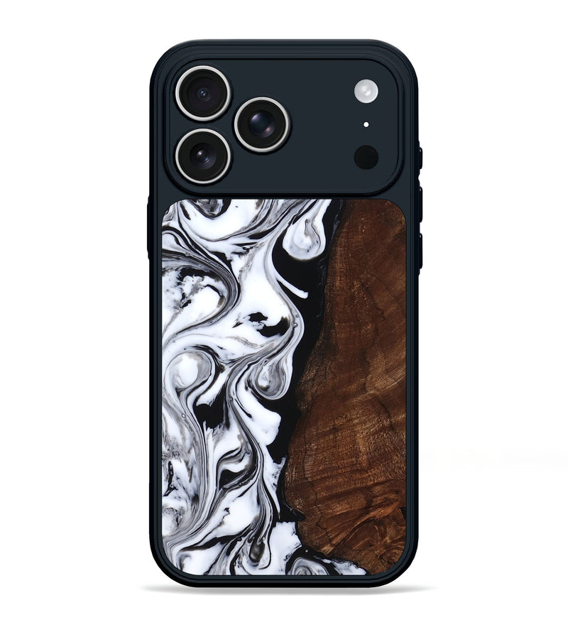 iPhone 17 Pro Max Wood Phone Case - Blair (Black & White, 818477)