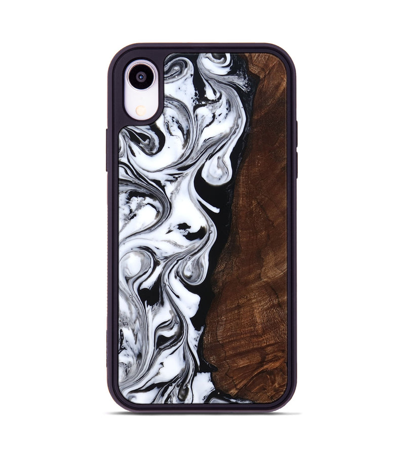 iPhone Xr Wood Phone Case - Blair (Black & White, 818477)